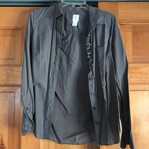 J. Crew Jeweled Button Down